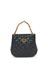 Guess Eire Small Quilted Bucket Bag, Black