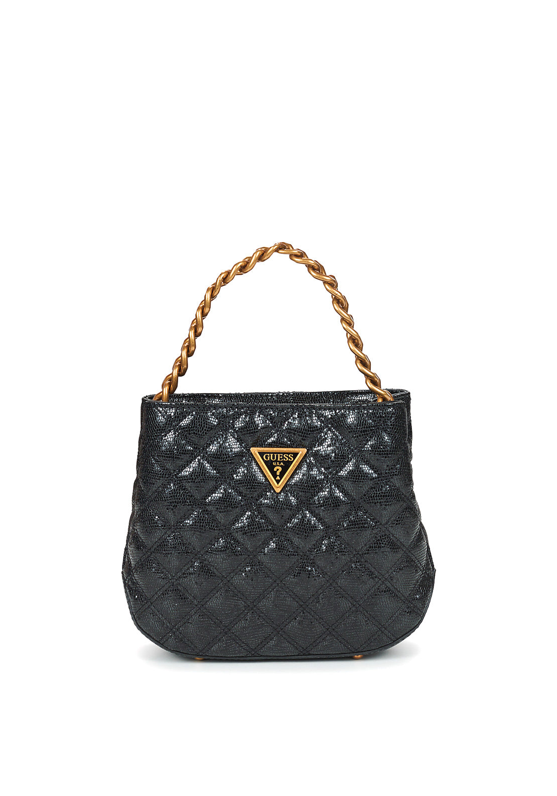 Guess Eire Small Quilted Bucket Bag, Black