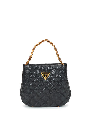 Guess Eire Small Quilted Bucket Bag, Black