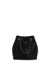 Guess Zalina Rhinestone Mini Bucket Bag, Black