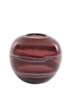 Light & Living Louka Glass Round Vase, Dark Red