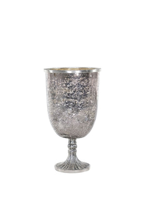 Fern Cottage Decorative Glass Candle Holder, Silver