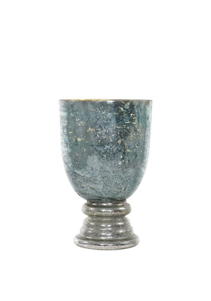 Fern Cottage Decorative Glass Candle Holder, Blue