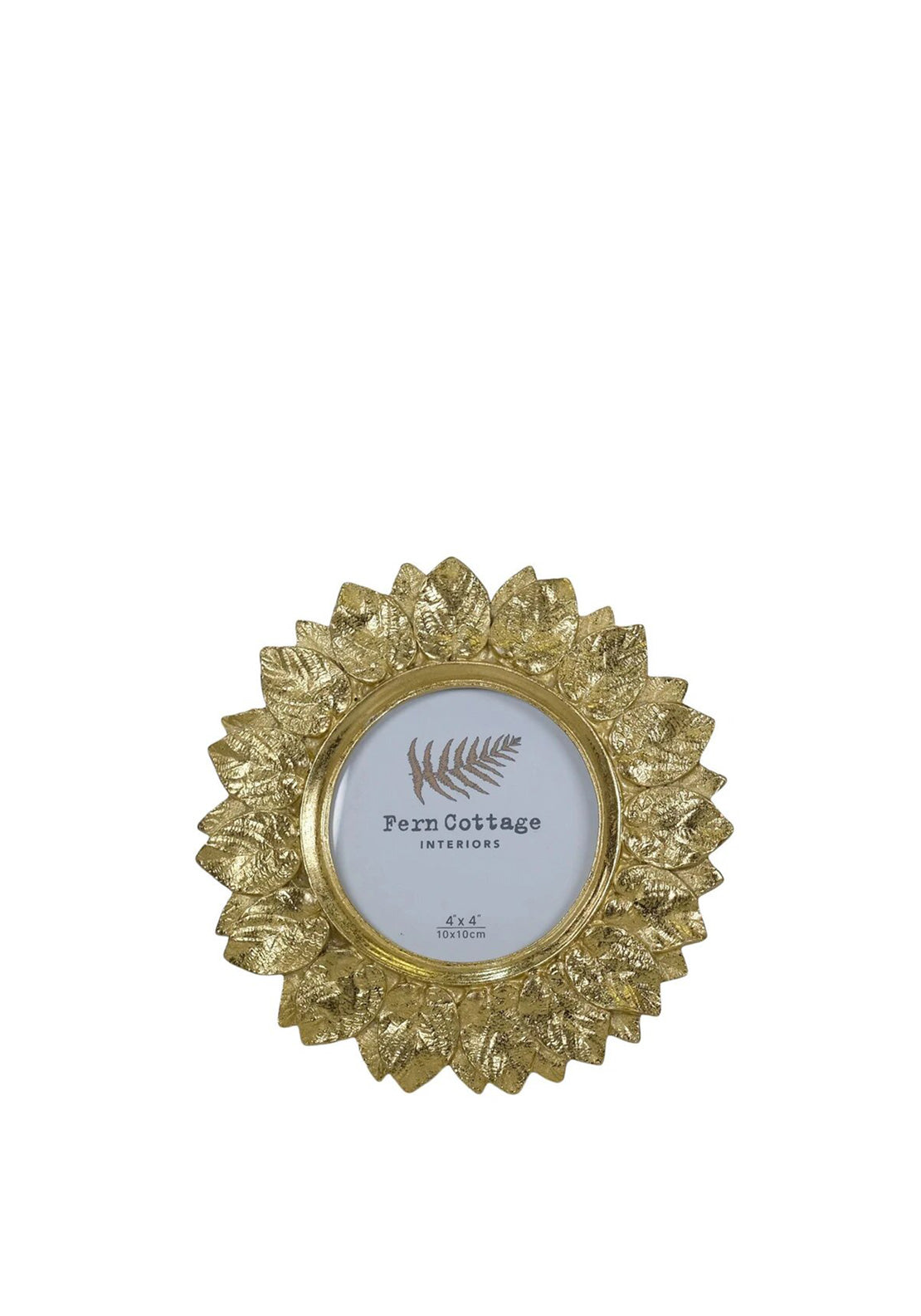 Fern Cottage Round Petal Detail Frame 4x4", Gold