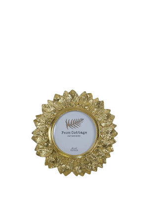 Fern Cottage Round Petal Detail Frame 4x4", Gold