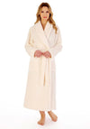 Slenderella Long Sleeve Fleece Wrap Dressing Gown, Cream
