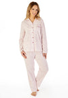 Slenderella Ditsy Floral Long Sleeve Pyjama Set, Pink