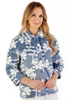 Slenderella Floral Button Bed Jacket, Grey