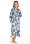 Slenderella Floral Button Dressing Gown, Grey