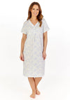 Slenderella Vintage Floral Short Sleeve Nightdress, Blue