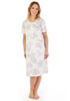 Slenderella Floral Short Sleeve Nightdress, White