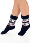 Slenderella Fluffy Bed Sock, Navy