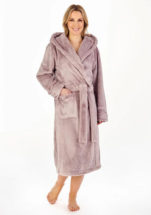 Slenderella Luxury Fleece Dressing Gown, Mink