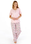 Slenderella Tropical Print Pyjama Set, Pink