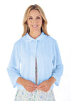 Slenderella Houndstooth Collar Bed Jacket, Blue