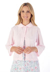 Slenderella Houndstooth Collar Bed Jacket, Pink