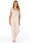 Slenderella Floral Sleeveless Woven Pyjama Set, Pink