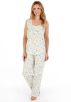 Slenderella Floral Sleeveless Woven Pyjama Set, Blue