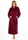 Slenderella Fleece Wrap Dressing Gown, Wine