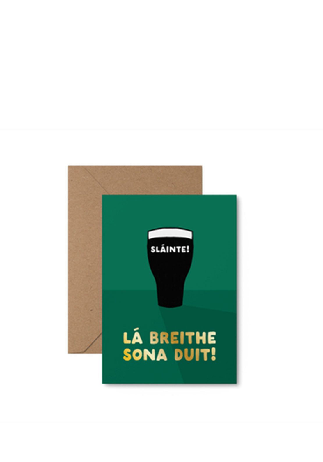 Slieve Studio “Lá Breithe Sona Duit, Sláinte” Guinness Gold Foiled Card