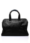 Sloane Mens Leather Weekend Bag, Black & Navy