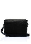 Sloane Mens Leather Messenger Bag, Black & Navy
