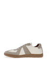 Sloane Otto Leather Panelled Trainers, Grey and White