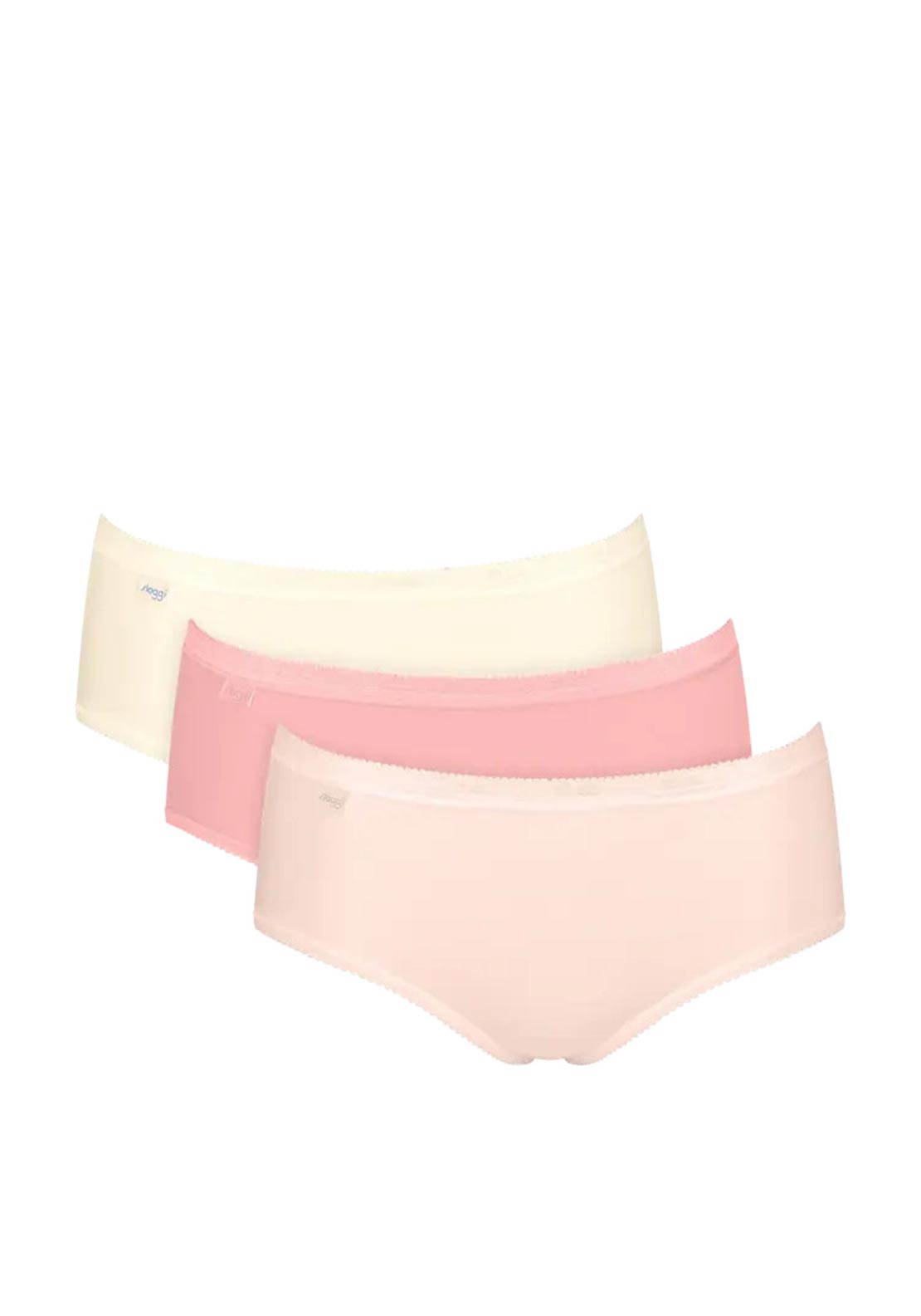 Sloggi Basic 3 Pack Midi Brief, Pink Multi