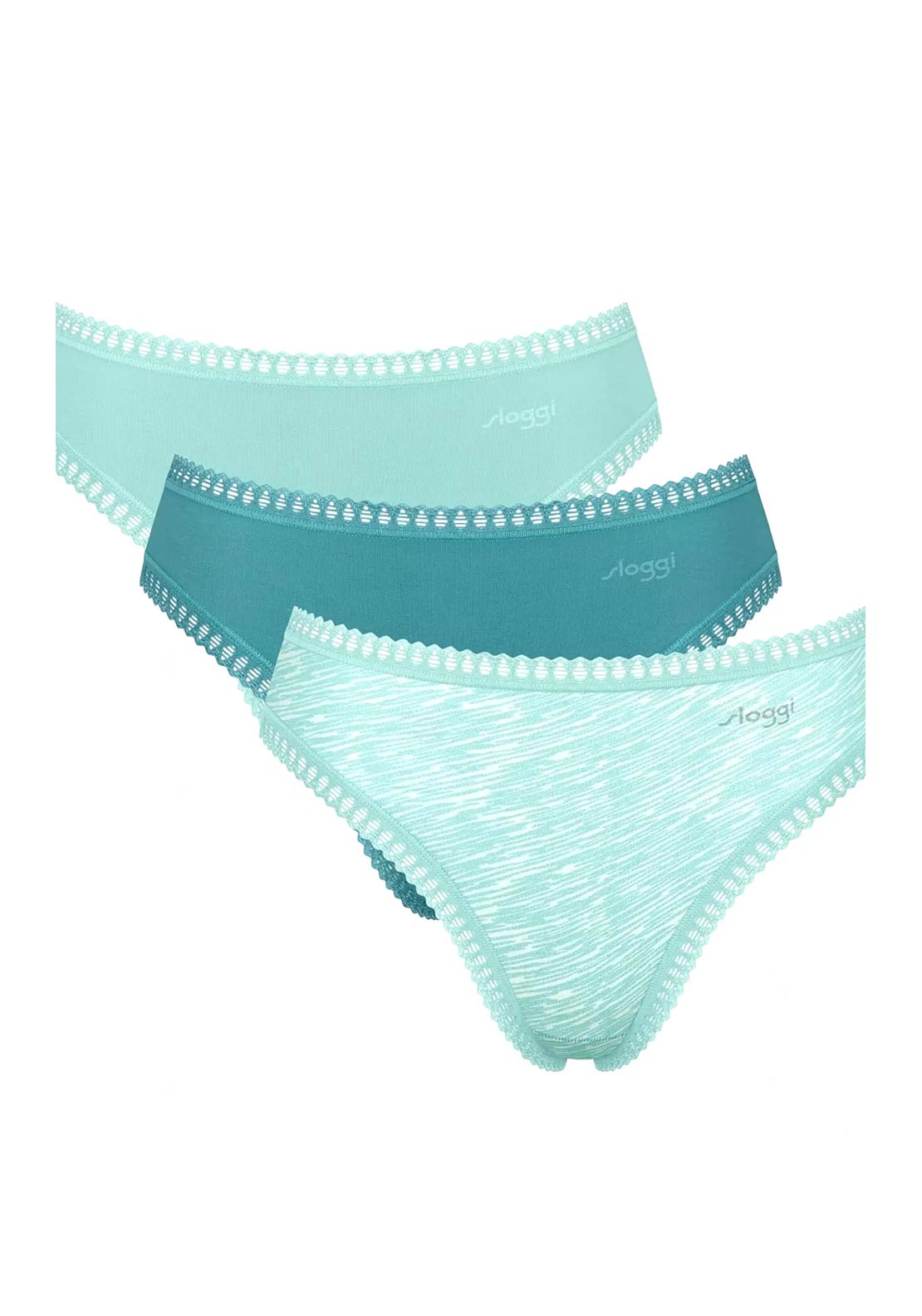 Sloggi Go Crush Highleg Brief 3 Pack, Blue