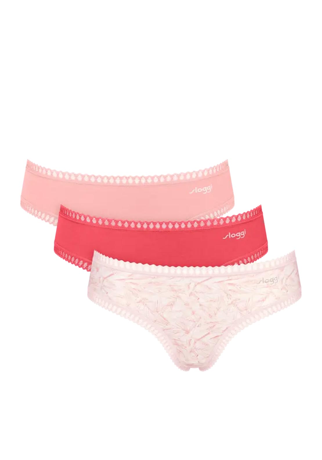 Sloggi Go Crush Hipster 3 Pack Brief Pink Multi Mcelhinneys 