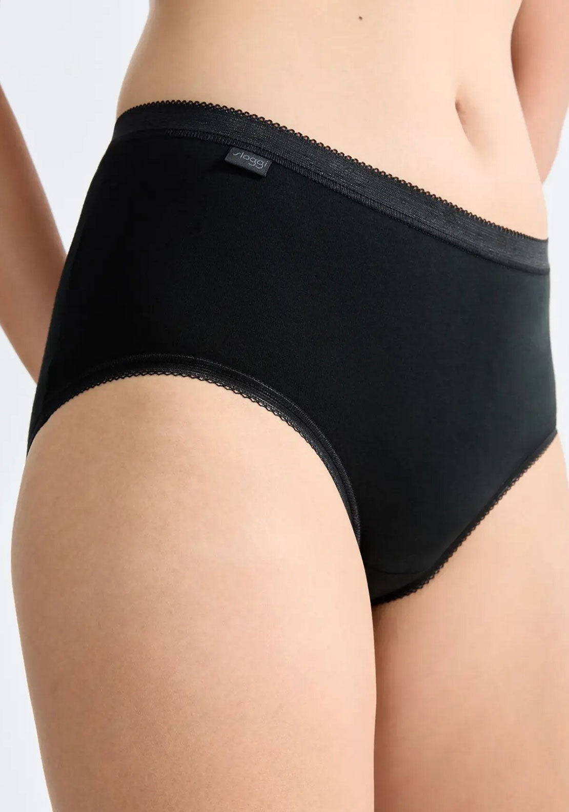 Sloggi Basic+ Midi 3 Pack Briefs, Black