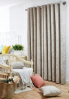SLX Marble Calico Fully Lined Ready Made Eyelet 90”x90” Curtains, Silver