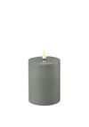 Deluxe Homeart LED Small Narrow Pillar 7.5x10cm Candle, Sage Green