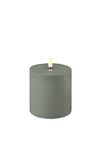 Deluxe Homeart LED Small Thick Pillar 10x10cm Candle, Sage Green