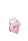 Smiley Eileeys Lips Teething Bib, White Multi