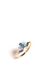 Burren Jewellery Five Points To Love Ring, Gold & Aqua