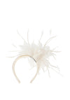 Snoxwell & Gwyther Floral & Feather Headpiece, Ivory
