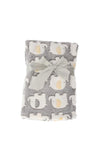 Watch Me Grow Elephant Print Baby Blanket, Grey
