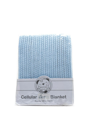 Snuggle Baby Cellular Cot Blanket, Blue