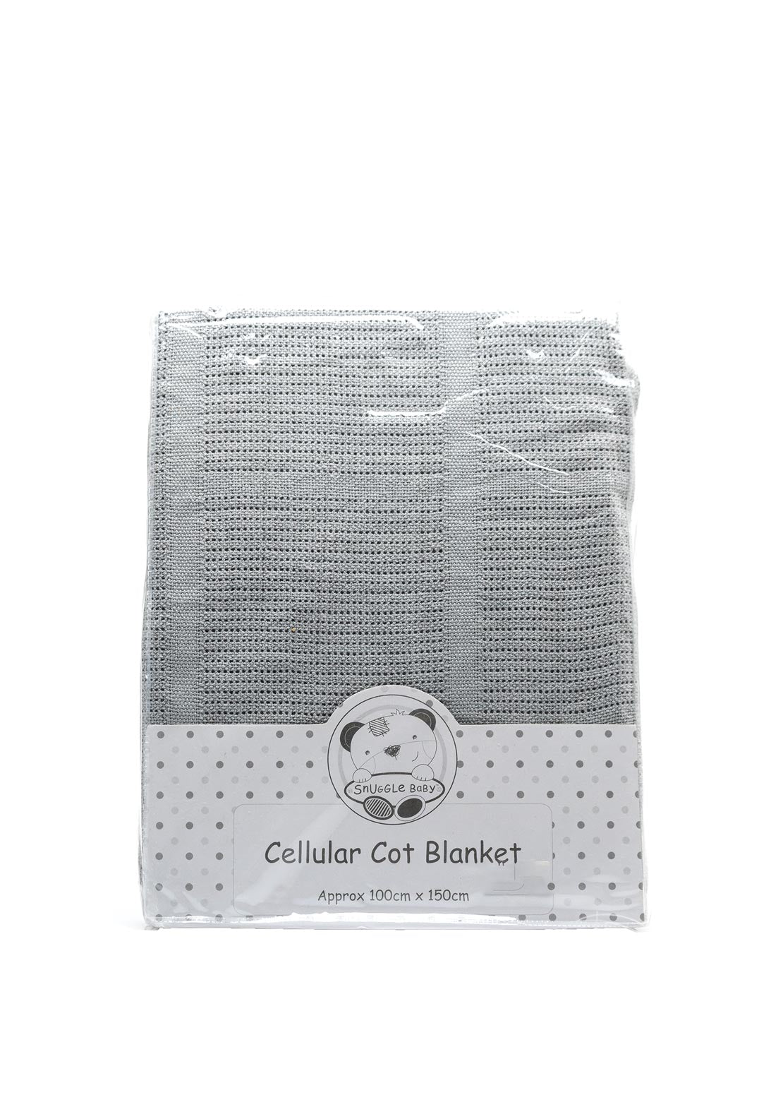 Snuggle Baby Cellular Cot Blanket, Grey