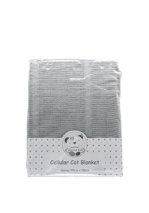 Snuggle Baby Cellular Cot Blanket, Grey