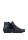 Softmode Clara Leather Patent Dual Zip Boots, Navy