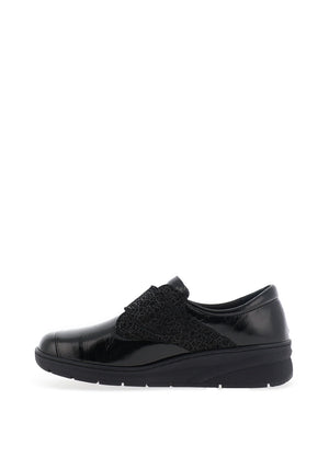Softmode Farah Patent Velcro Shoes, Black