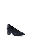 Softmode Kaylee Swirl Printed Heeled Shoes, Navy