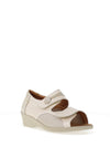 Softmode Stacey Shimmering Leather Sandals, Beige
