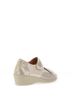 Softmode Stacey Shimmering Leather Sandals, Beige