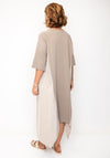 SOHO-t Vicky Jersey Contrast Asymmetric Dress, Taupe
