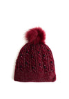 Brandwell Something Special Embellished Bobble Hat, Wine