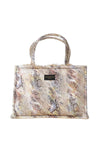 Sorena Metallic Snake Print Large Tote Bag, Taupe