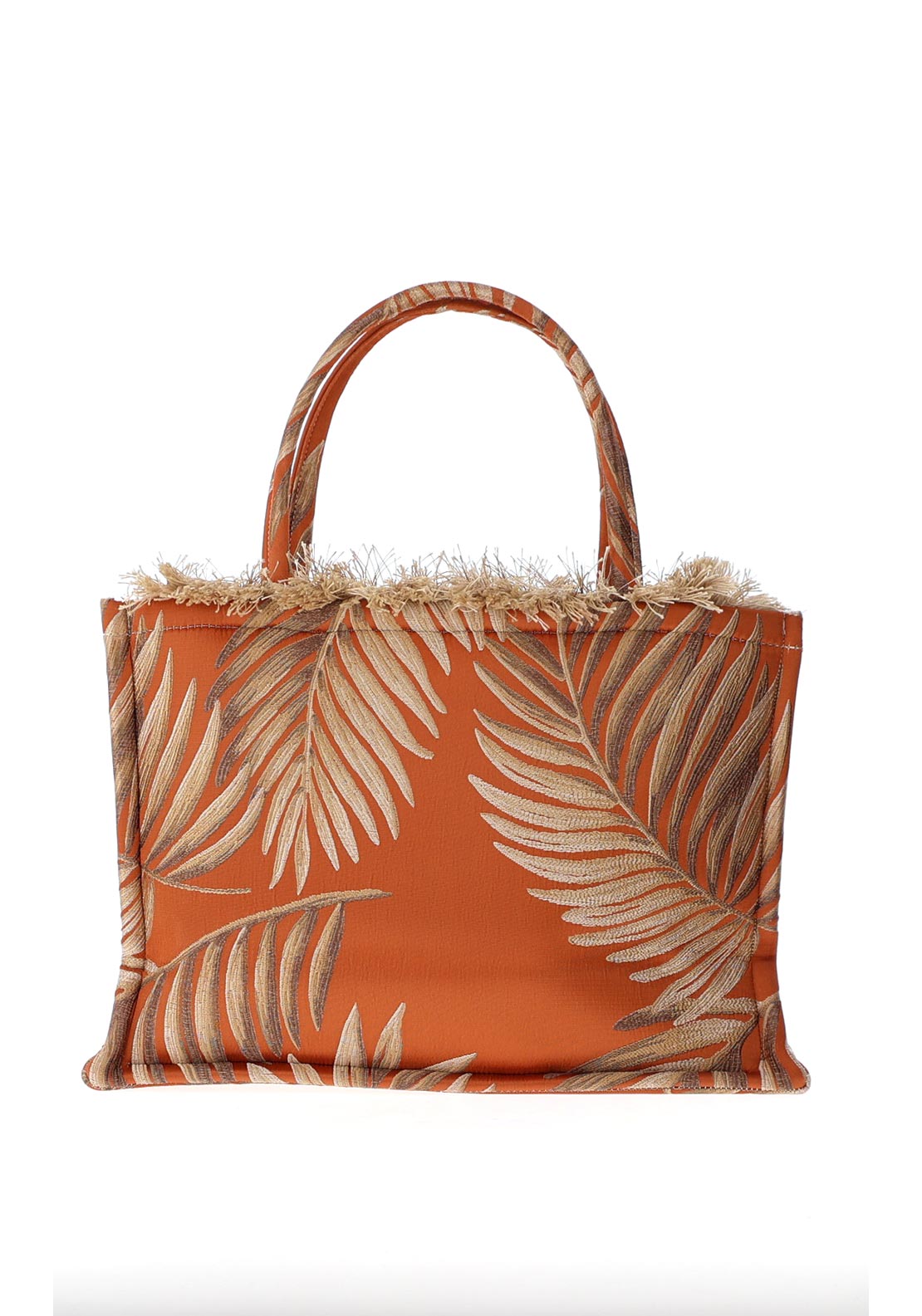 Sorena Ftera Leaf Print Large Tote Bag, Terracotta